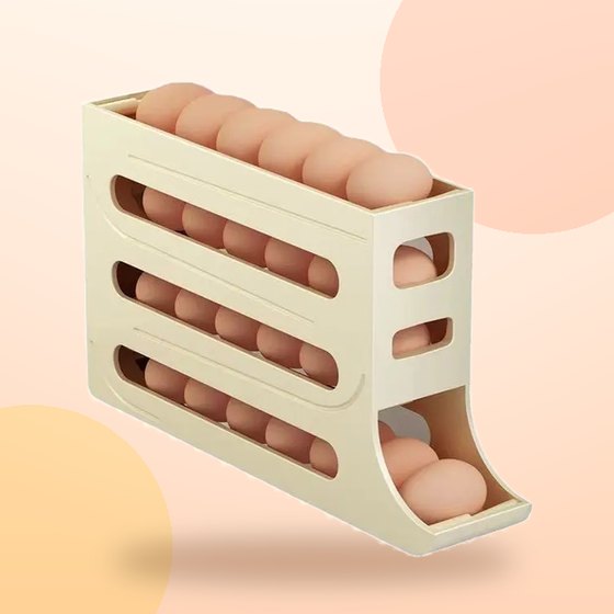 Porta-ovos organizador de 4 andares com ovos (foto do produto)